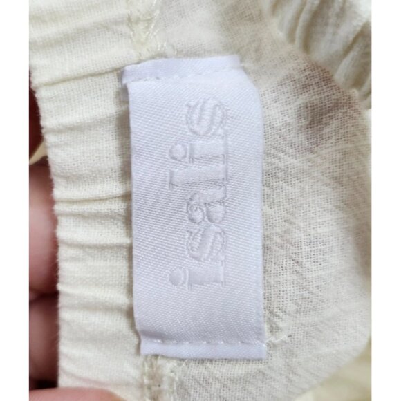 Isalis Cotton square neck Cream Strappy back side pockets mini Dress -size M - Picture 6 of 9